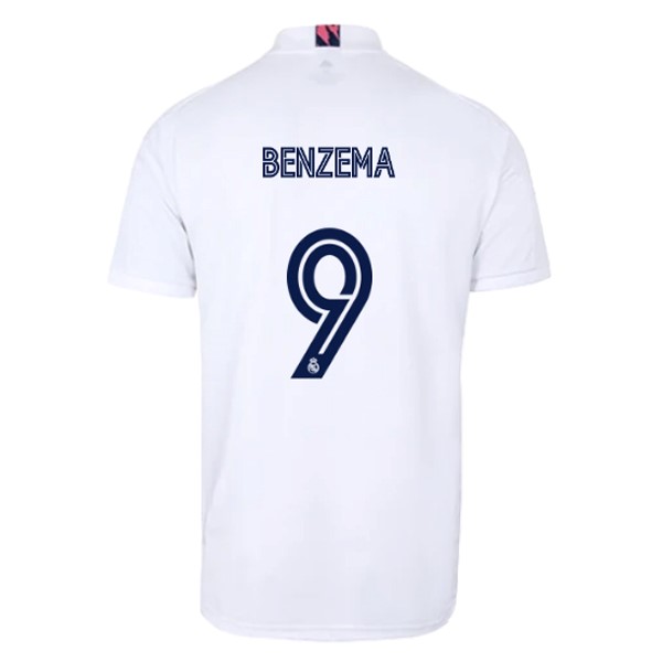 Maillot Football Real Madrid Domicile NO.9 Benzema 2020-21 Blanc